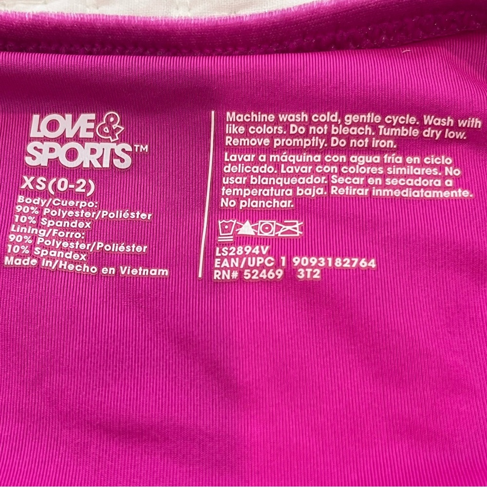 Love & Sports Pink Velour String Bikini Set Sz. XS/S - Picture 5 of 6
